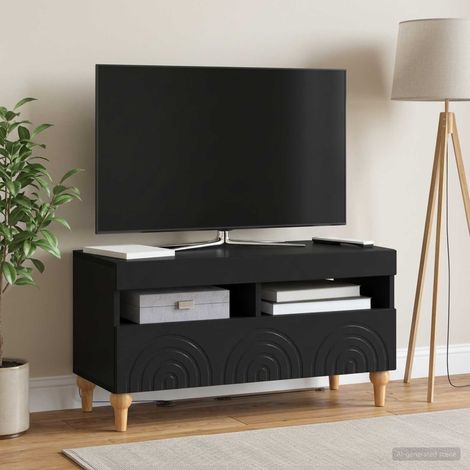 Irovami LED TV Stand Black Engineered Wood (1/5)