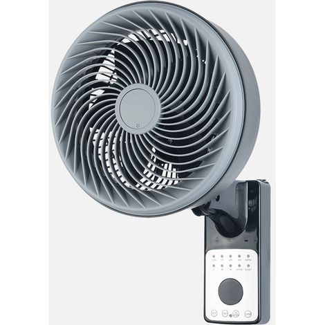 Ventilador Pared Aestus 75w Negro/gris 3vel 5asp C/remoto Alta Velocidad Fijo y Rotatorio Orientable 45,5x27x34cm (1/2)