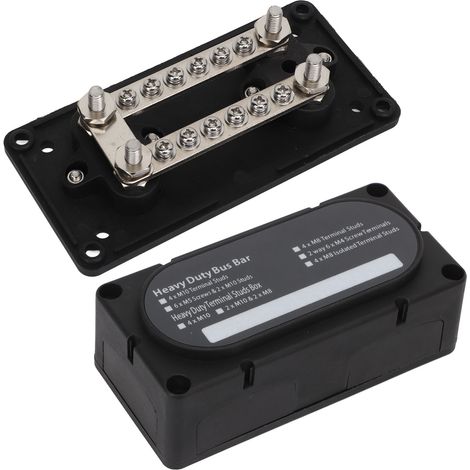 Bloc de distribution électrique 4 pôles 100A double barre omnibus robuste universel pour 12-48V voiture camion camping-car bateau (1/5)
