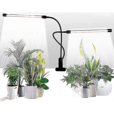 Lampe de croissance LED 50 W 84 LED, lampe de croissance à double tête avec pince, lampe de croissance à spectre complet imitant la lumière du soleil, minuterie 4/8/12 h, 5 niveaux de gradation pour p (1/5)