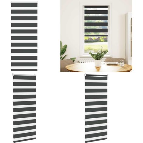 vidaXL Zebrarollo Schwarz 60x150 cm Stoffbreite 55,9 cm Polyester (1/5)