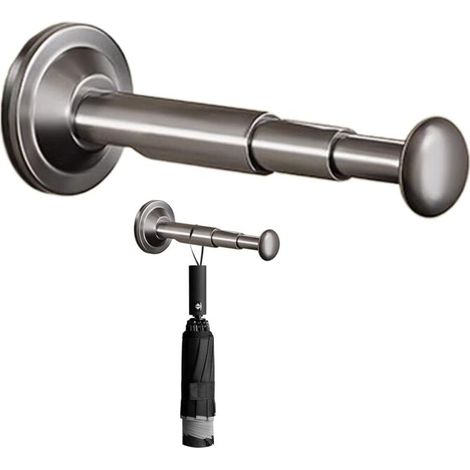 Séchoir à linge télescopique 2 pièces, barre de suspension télescopique pour penderie, support de rangement réglable, gris bronze (1/5)