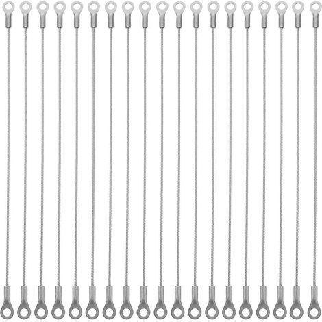 Kit de 20 fils de suspension robustes pour tableaux et lampes-22.5X0.9X0.3CM-Silver (1/4)