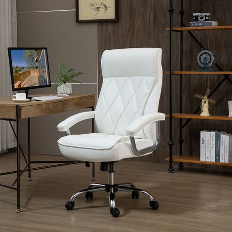 MEUBLIV Silla de oficina 66x69x121 cm blanca – regulable, giratoria, sin colchón (1/5)