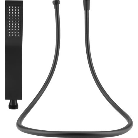 Pommeau de douche carré en cuivre noir mat, chauffe-eau domestique, ensemble de deux pièces avec pommeau de douche à main effet pluie pressurisé (1/5)