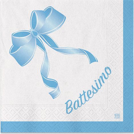 Big Party Tovaglioli Carta Battesimo 25 x 25 Cm Cf 20 Pz Celeste
