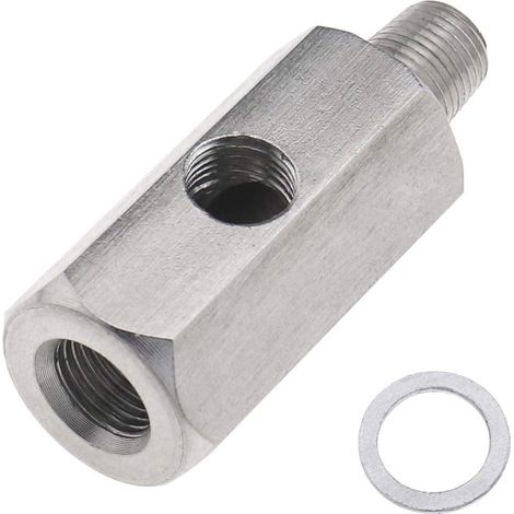Sollbry M12x1,5 1/8 NPT Öldrucksensor-T-Stück-Adapter DIY Turbo-Leitungsverbinder - Edelstahl (1/5)