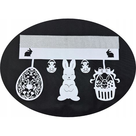 Elegante tenda con volant, 60 x 40 cm, adatta per Natale, Pasqua e primavera.