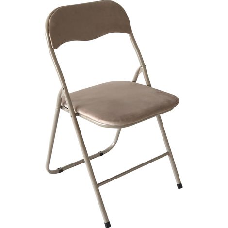 Sedia Pieghevole Imbottita in Velluto Velvet da Interno Ufficio Casa Resistenti Ferro Leggere con Schienale Salvaspazio Portatile AMANDA VELLUTO TORTORA / STRUT. TORTORA (1/2)