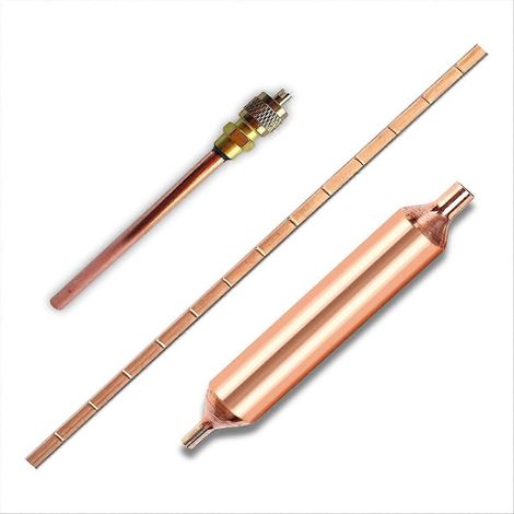 Filtre déshydrateur pour réfrigérateur avec vanne d'accès pour l'entretien, baguette de soudure en bronze phosphoreux pour réfrigération (1/5)