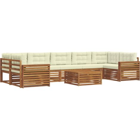 Outdoor Sofa Set with Cushion 8 pcs Natural and Cream vidaXL (1/5)