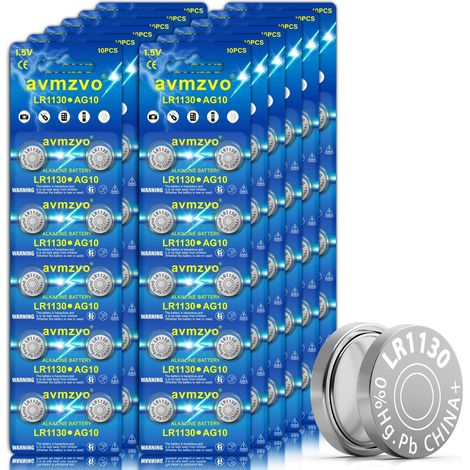 Lot de 120 piles bouton LR1130 AG10 LR54 189 389 1.5V alcalines, sans mercure, emballage sécurisé pour enfants[5 ans de garantie de stockage] (1/5)