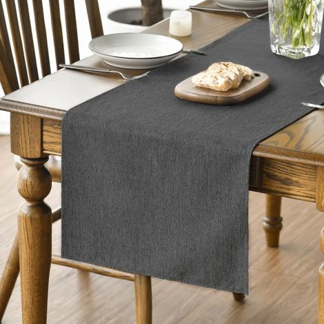Chemin de Table Polyester Gris 40×140 cm