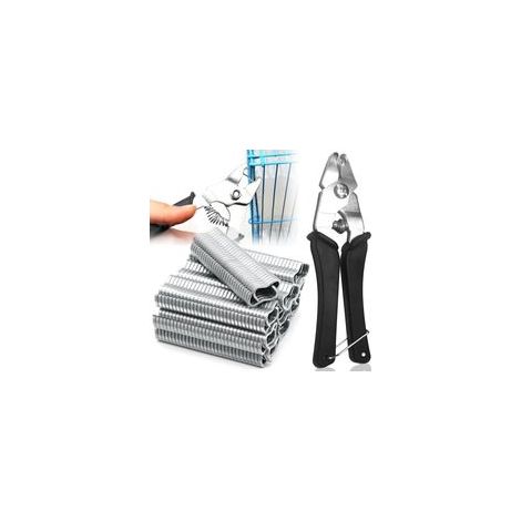 Lot de 1200 pinces à anneau et clips pour grillage, accessoires pour cages d'animaux et clôtures