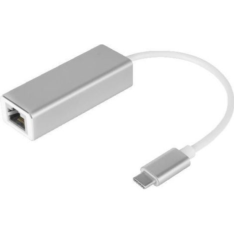Adaptateur USB Type C vers RJ45 - Ethernet Gigabit 10/100/1000 Mbps - Pour Ordinateur Portable et Tablette - 1 Pièce (1/2)