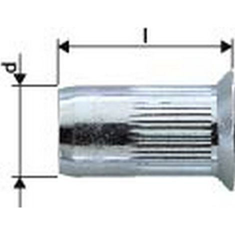 GESIPA  Tuerca  remachable  Vástago  de  remache  d  x  l  7  x  13,5  mm  M5  Cabeza  avellanada  Acero  -  1455367