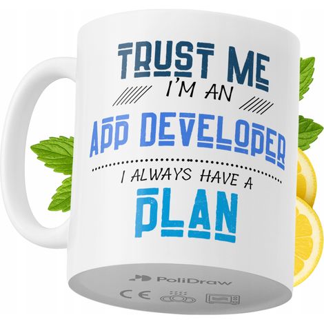 Lustige Kaffeetasse mit witzigem Textdesign für App-Entwickler – ideal für Geburtstage, Namenstage und Feiertage. Hochwertige Tasse für besondere Anlässe im Homeoffice oder Büro. Farbe: Weiß, 330 ml.