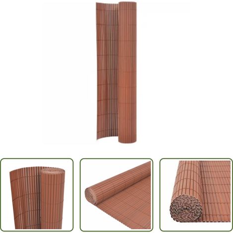 vidaXL Clôture décorative -  Clôture de jardin double face 90x400 cm Marron (1/5)