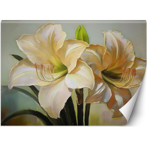 Fototapete Weiß gemalte Blume 100x70 cm (1/5)