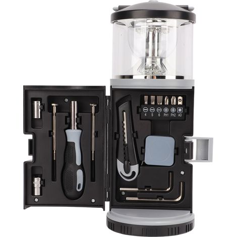 Ortviai Lot d'outils multifonctions avec lanterne LED rechargeable – Réparation auto, camping et plein air (1/5)
