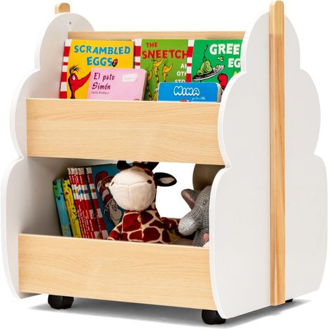 Libreria/scaffale per bambini 52 x 46 x 62,5 cm con ruote universali forma ad albero atmosfera accogliente MDF bianco 200014785
