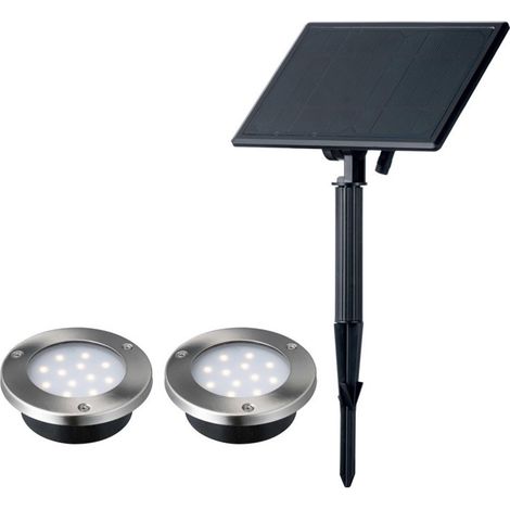 Pack 2 Focos Solares LED Empotrables 2W 112 lm Luz Neutra IP65 (1/5)