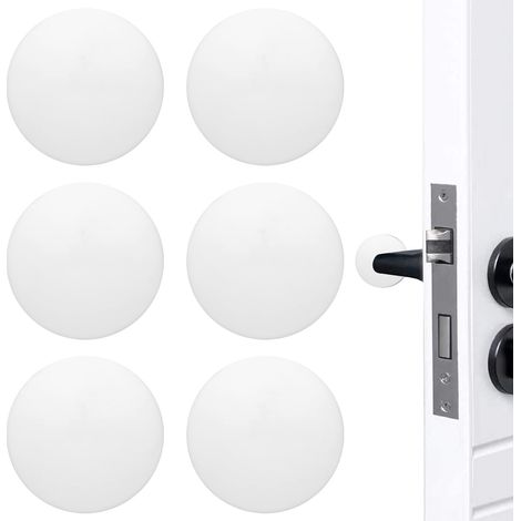 Door Stopper Wall Protector - Transparent Soft Rubber - For Interior Doors - 6 Pieces (1/5)