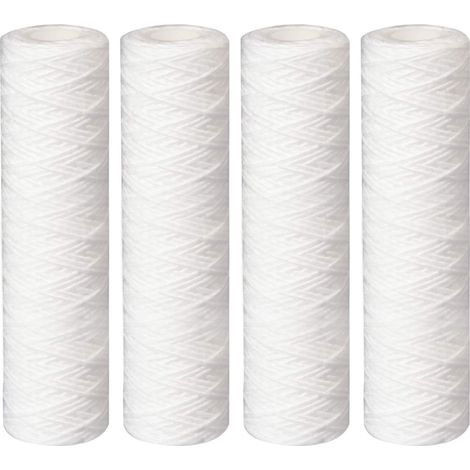 Lot de 4 filtres de rechange en polypropylène pour système d'osmose inverse 2,5 pouces x 10 pouces 5 microns