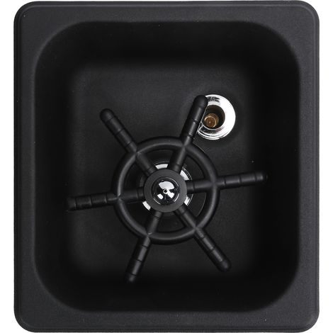Lave-verres automatique inox noir mat filetage G1/2 mâle pour maison bar restaurant café, rince-tasse encastrable 176x162x105mm, lot 1 + 1 joint filtre (1/5)