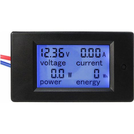 Voltmètre numérique DC avec affichage LCD, ampèremètre testeur 12V, indicateur de tension et courant 6,5-100V 100A, multimètre pour mesure de voltampère et puissance (1/5)