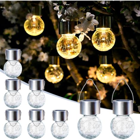 Lot de 8 lampes solaires étanches à suspendre- décorations de jardin- cadeaux pour femme- maman- grand-mère (1/5)