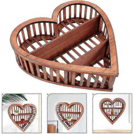 HONORNIC - Étagère décorative murale, étagère en forme de cœur, étagère murale en forme de cœur (1/4)