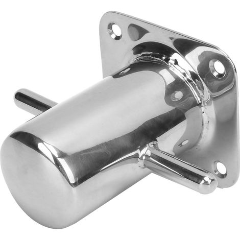 Bollard d'amarrage en acier inoxydable 316, diamètre 90 mm, robuste pour quai ou ponton, accessoire nautique durable.