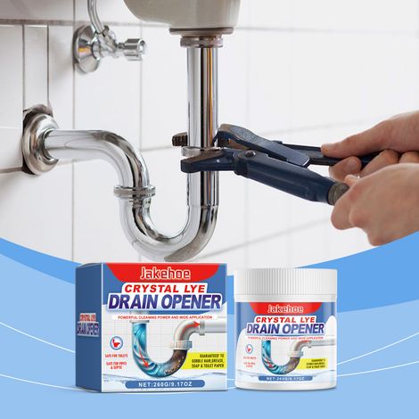 Déboucheur de canalisations à base de soude caustique (260g)puissant agent de débouchage,poudre nettoyante pour éviers et canalisations,mousse nettoyante pour toilettes, déboucheur multi-us (1/5)