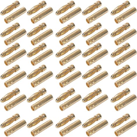30 Paires de Fiches de Connecteur de Batterie Plaquées or – Idéal pour les Batteries au Lithium RC, les Moteurs électriques et les Applications à Courant élevé – Laiton Durable et Résistant à (1/5)