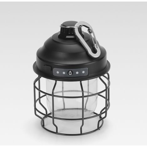 Lámpara LED de camping, lámpara portátil para tienda de campaña, lámpara de camping ajustable, lámpara de camping con carga USB (Negro (Transparente)) (1/4)