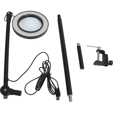 Lampe loupe LED multifonction 3 modes, lampe grossissante clipable rotative avec pince (1/5)