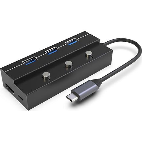 Hub USB-C 5 en 1, compatible HDMI 4K, PD 60W, USB 3.0, station d'accueil multiprise (1/4)