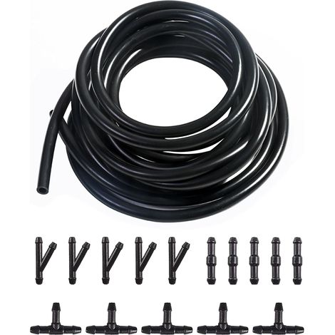 10FT Lave-Glace de Voiture Tuyau Flexible.Durite Lave Glace.Kit de Tuyau Essuie Glace.Avec Raccord de Tuyau 15 PCS.Peut être Utilisé dans le Système de Lave-glace de la Plupart des Véhicules (1/5)