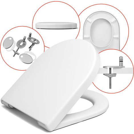 Abattant WC pour DURAVIT DARLING NEW – Duroplast antibactérien – Charnières en acier inoxydable – Système de fixation facile - 0069890000