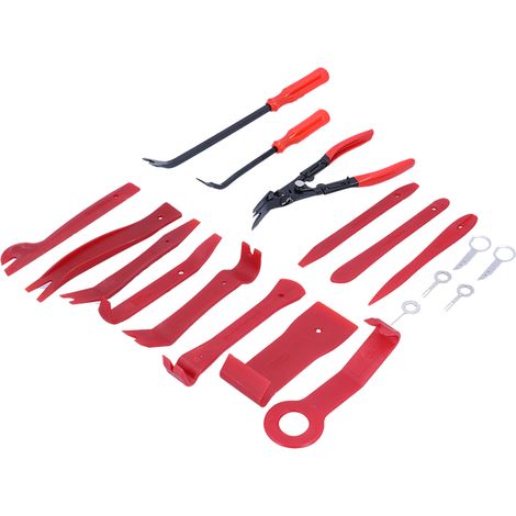 Kit de 19 outils de démontage auto pour garnitures, panneaux de porte, clips et moulures – installation et extraction (1/5)