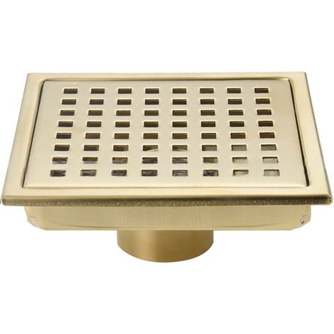 Desagüe de piso de acero inoxidable 304 de alto caudal - Desagüe de ducha dorado de fácil limpieza para baño