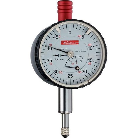Petit comparateur, Käfer, Ø extérieur : 40 mm, Lecture 0,01 mm, Plage de mesure 10 mm, 1 tour d'aiguille : 0,5 mm (1/4)