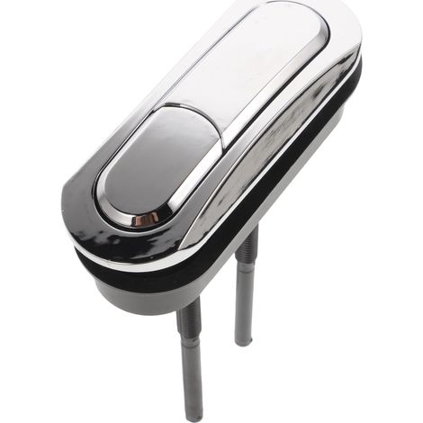 Bouton Poussoir Wc Ovale à Double Chasse, en Abs Argenté (1/5)