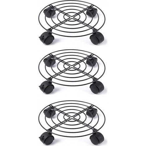 Lot de 3 jardinières roulantes : Bacs noirs de 28 cm avec roulettes, parfaits pour les plantes d’intérieur et d’extérieur. (1/5)