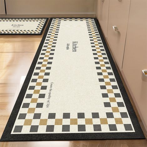 Grille de style américain - 4 plaques de terre de diatomées de 50 x 80 cm Tapis de cuisine, tapis de sol absorbant en terre de diatomées, facile à nettoyer, tapis rectangulaire antidérapant pour usage (1/5)
