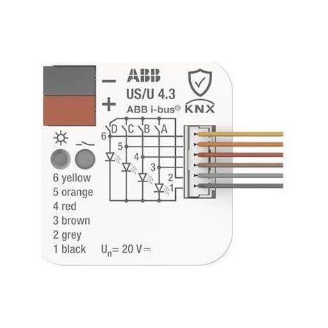 Domotikkomponente ABB us/u4.3 KNX kompatibel Maße 10x10x3 cm