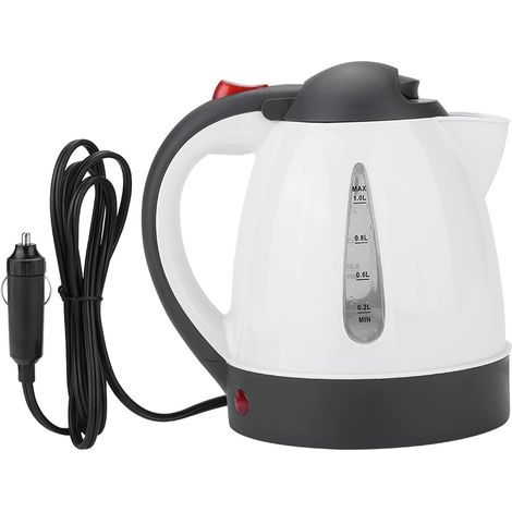 Bouilloire électrique, 1000 Ml 24 V Voiture Bouilloire électrique Voiture De Voyage Portable Avec Plaque Chauffante Intérieure En Acier Inoxydable Pour la Fabrication De Café à Thé à L'eau Chaude (1/5)