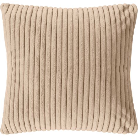 Cuscino In Ciniglia Quadrato Anima Compresa 50 x 50 Con Zip Fodera Moderna Super Morbido Per Divano Camera Letto Copri Cuscini Con Imbottitura Beige (1/5)