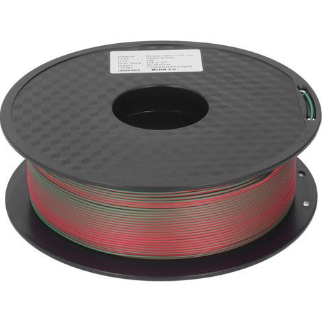 1,75 mm zweifarbiges, verstopfungsfreies, glänzendes PLA-Filament, 3D-Druck-Verbrauchsmaterial für 3D-Drucker, glänzende Oberfläche, ideale Packung (1/5)